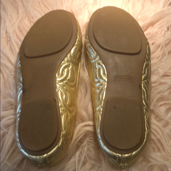 Coach Laticia Metallic Gold Flats - Picture 9 of 9